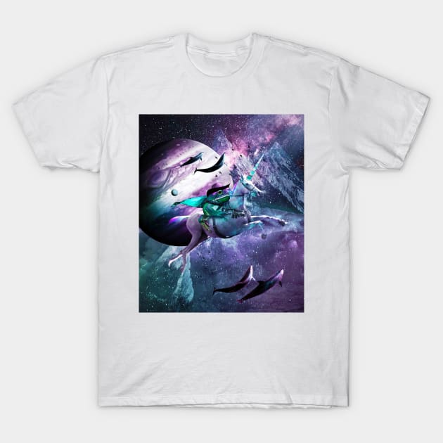 Epic Frog Riding Unicorn T-Shirt by Random Galaxy